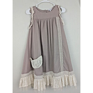 Chasing Fireflies girls sz 12 Dress lace eyelet sleeveless tank prairie 4184